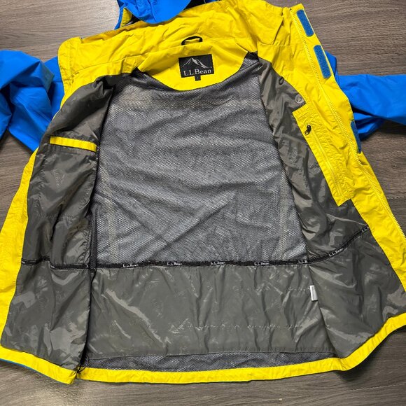 L.L. Bean Men's Trail Model Rain Jacket - Blue/Yellow - Picture 4 of 9